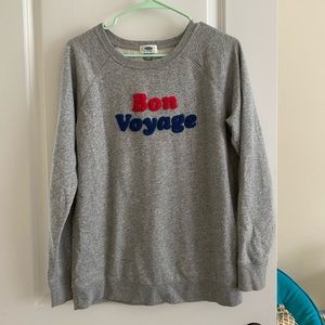 Old Navy Letterman Bon Voyage crew neck